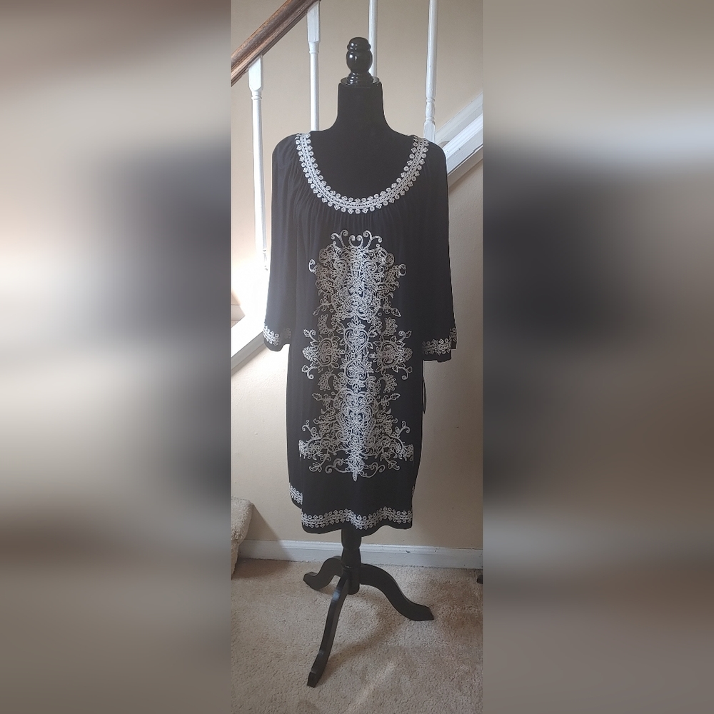 INC International Concepts. A Line Black Dress 2X